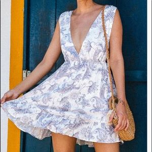 Araceli Ruffle Paisley Dress